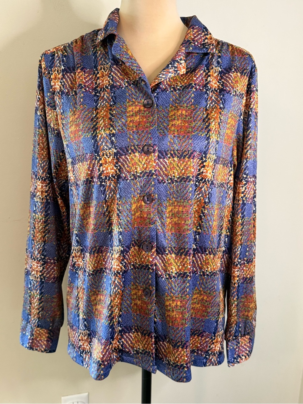 Bonworth retro plaid button up long sleeve versatile shirt MP
